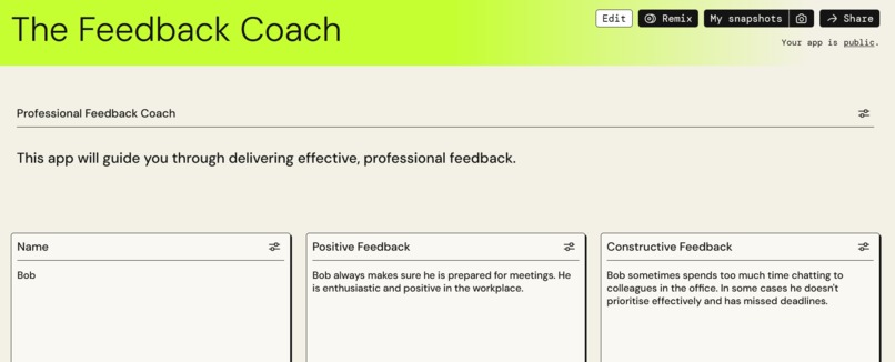 The Feedback Coach – screenshot 2