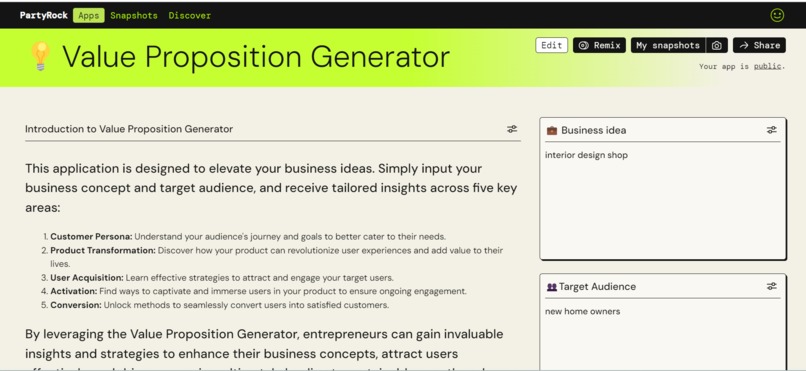 Value Proposition Generator – screenshot 2
