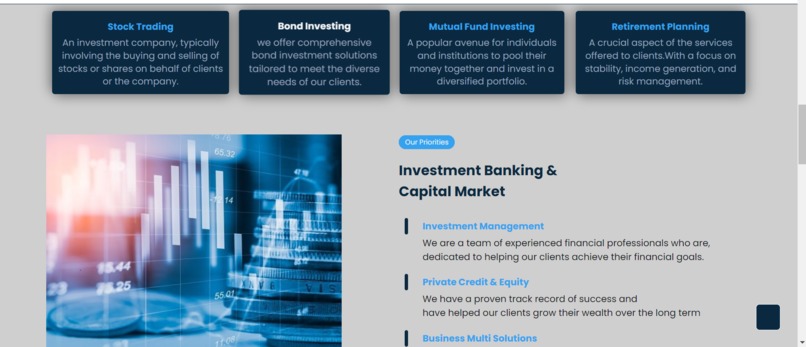 Static website on Investment company – screenshot 3