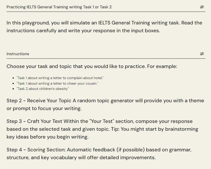 IELTS General Training writing test simulation – screenshot 1