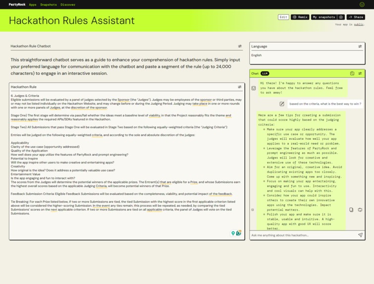 Hackathon Rules Assistant – screenshot 1
