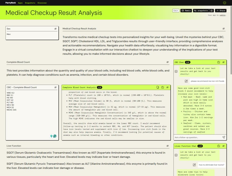 Medical Checkup Result Analysis – screenshot 1