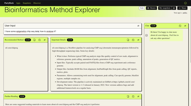Bioinformatics Method Explorer – screenshot 2
