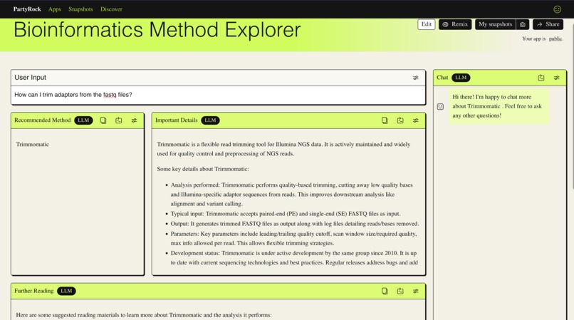 Bioinformatics Method Explorer – screenshot 3