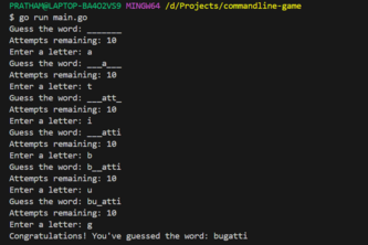 Command-line based Hangman game using Copilot