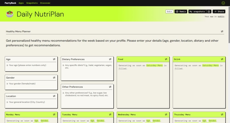 Daily NutriPlan – screenshot 2
