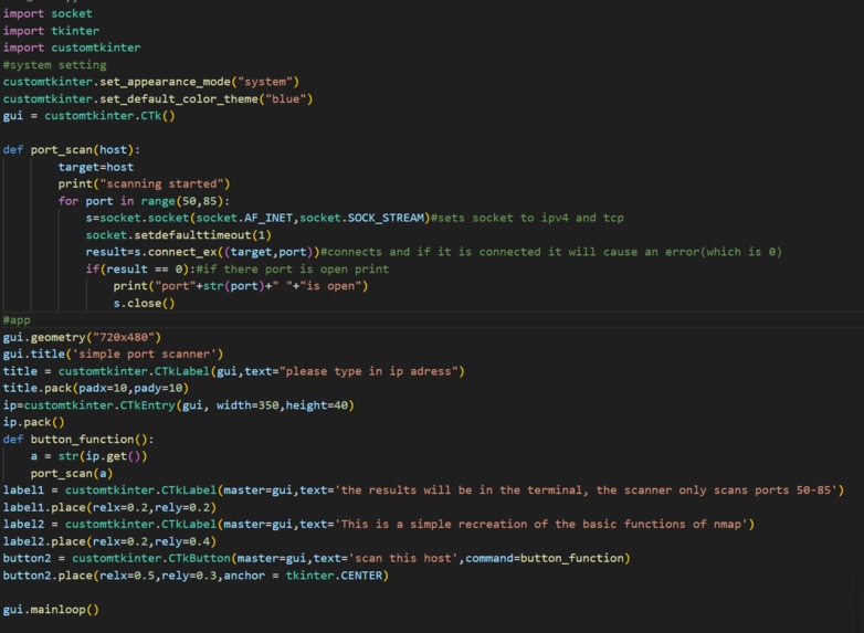 Port scanner – screenshot 1
