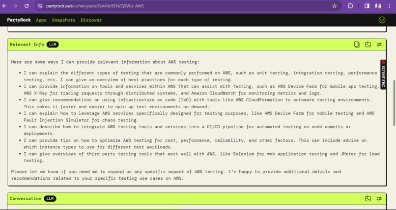 QSWiz-AWS – screenshot 1