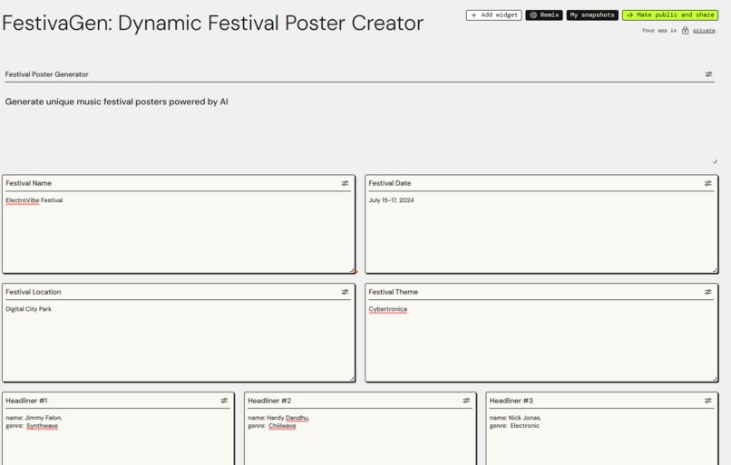 FestivaGen: Dynamic Festival Poster Creator – screenshot 1