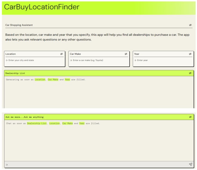 Show locations to purchase a car – screenshot 1