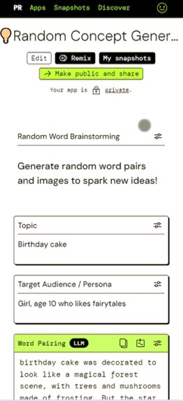 Random concept generator – screenshot 1