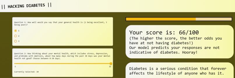 Diabetes Risk Assessment Model – screenshot 3