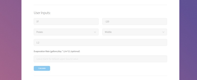 Crop Irrigation Water Calculator – screenshot 2
