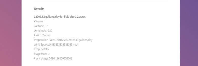 Crop Irrigation Water Calculator – screenshot 3