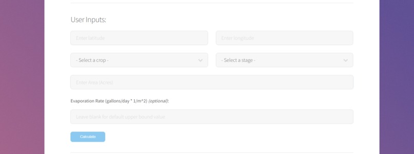 Crop Irrigation Water Calculator – screenshot 1