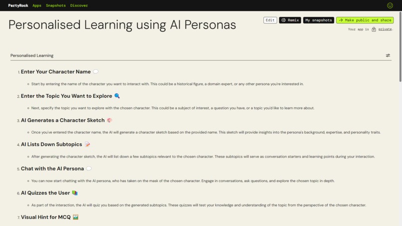 AI PersonaLearn: Personalized Learning Adventures – screenshot 1