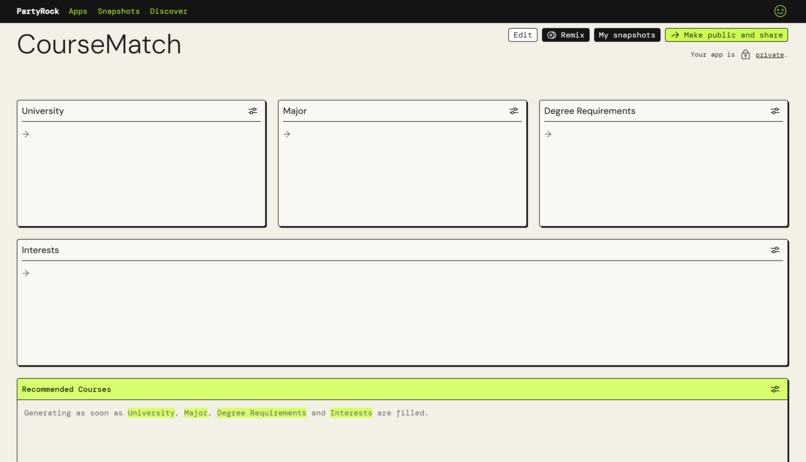 CourseMatch – screenshot 1