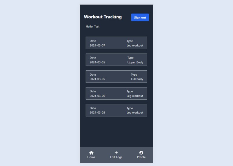 Workout Tracking – screenshot 1