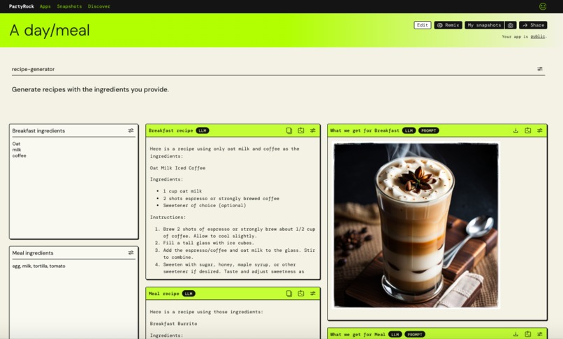 A day/meal – screenshot 2