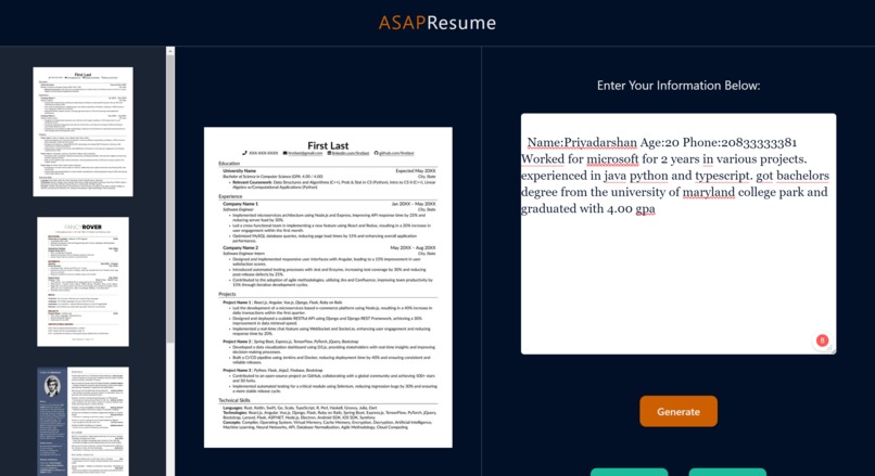 ASAP Resume – screenshot 1