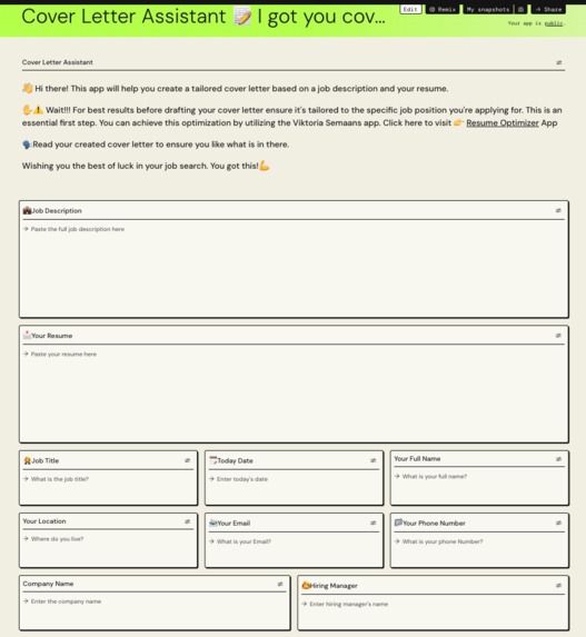 Cover Letter Assistant. I got you covered!! – screenshot 1