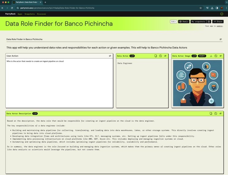Data Role Finder at Banco Pichincha – screenshot 1