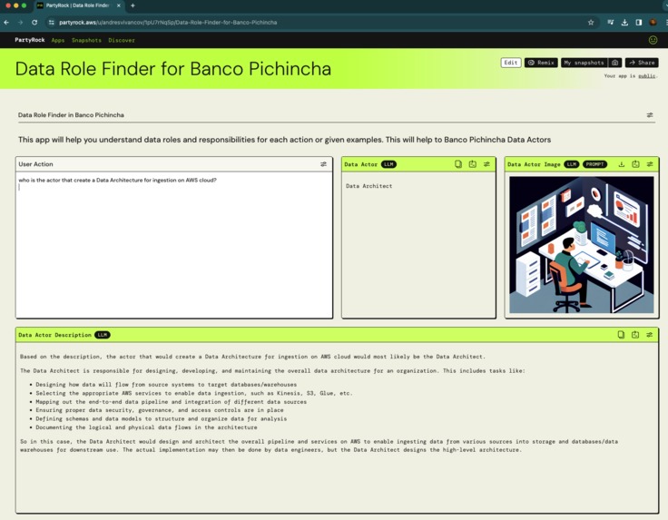 Data Role Finder at Banco Pichincha – screenshot 2