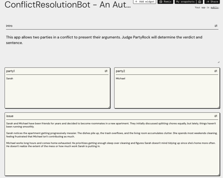 ConflictResolutionBot – screenshot 2