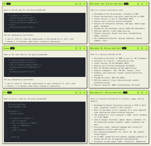 Pseudocode Cross-Compiler – screenshot 1