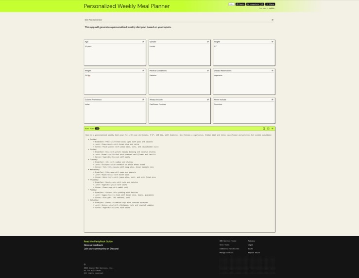 Personalized Weekly Meal Planner – screenshot 1