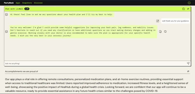 LivWell – screenshot 2