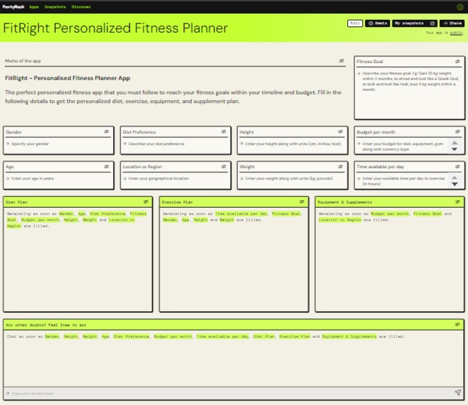 FitRight Personalized Fitness Planner App – screenshot 2