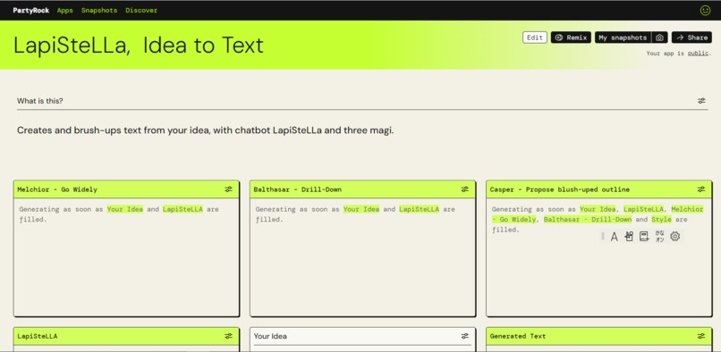 LapiSteLLa,  Idea to Text – screenshot 1