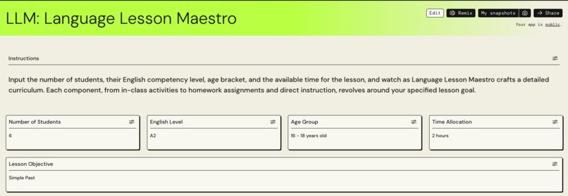 LLM: Language Lesson Maestro – screenshot 1