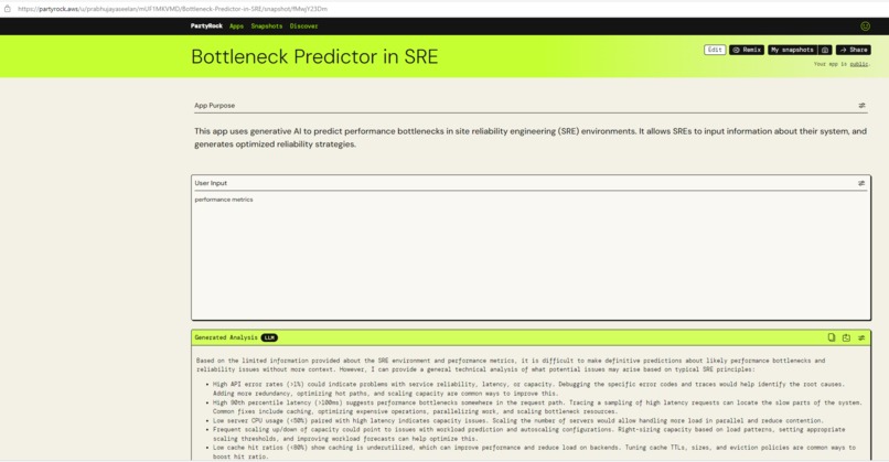 Bottleneck Predictor in SRE – screenshot 1