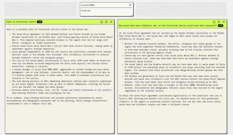 Chain of historical events which led to a current affair – screenshot 1