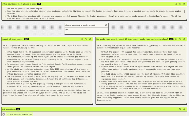 Chain of historical events which led to a current affair – screenshot 2