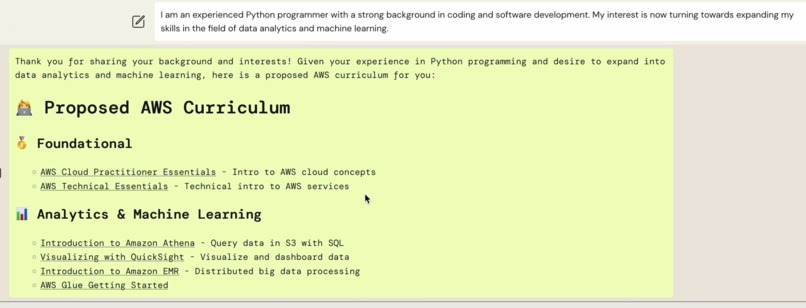 AWS Curriculum Builder – screenshot 2