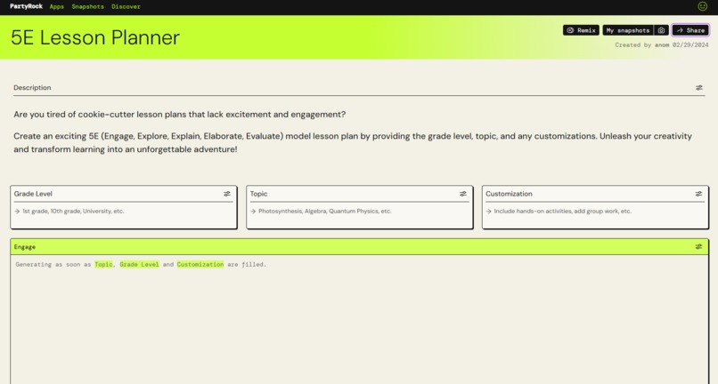 5E Lesson Planner – screenshot 2