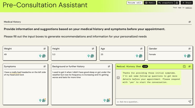 Pre-Consultation Assistant – screenshot 1