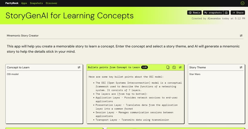 StoryGenAI for Learning Concepts – screenshot 1