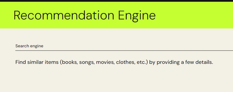 Recommendation Engine – screenshot 4