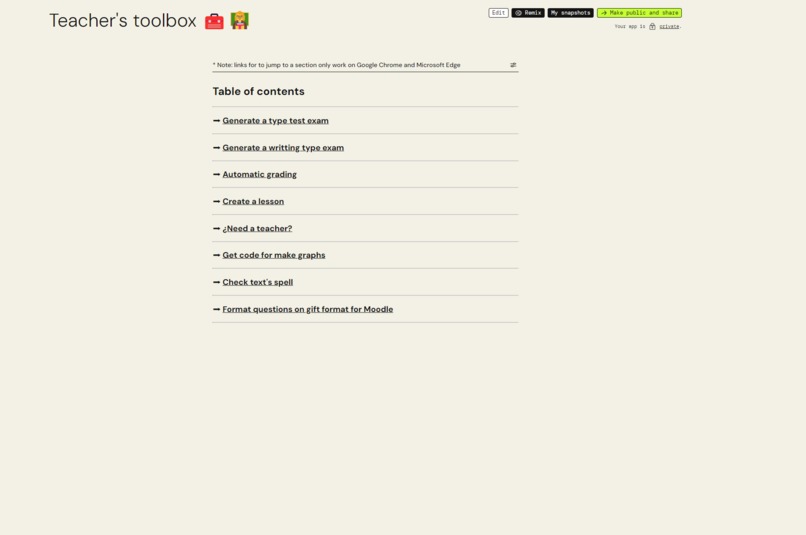 Teacher's toolbox – screenshot 1