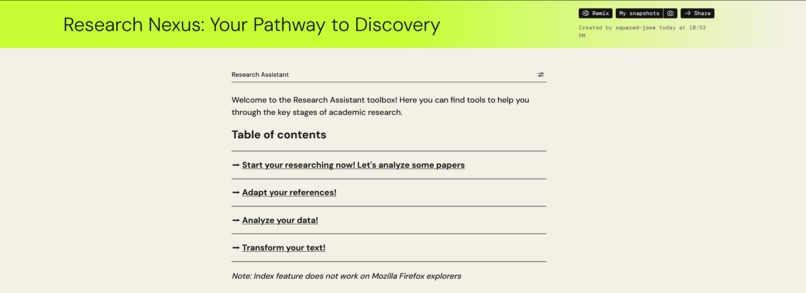 Research Nexus – screenshot 1