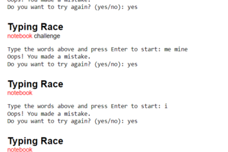 Typing Race Devpost