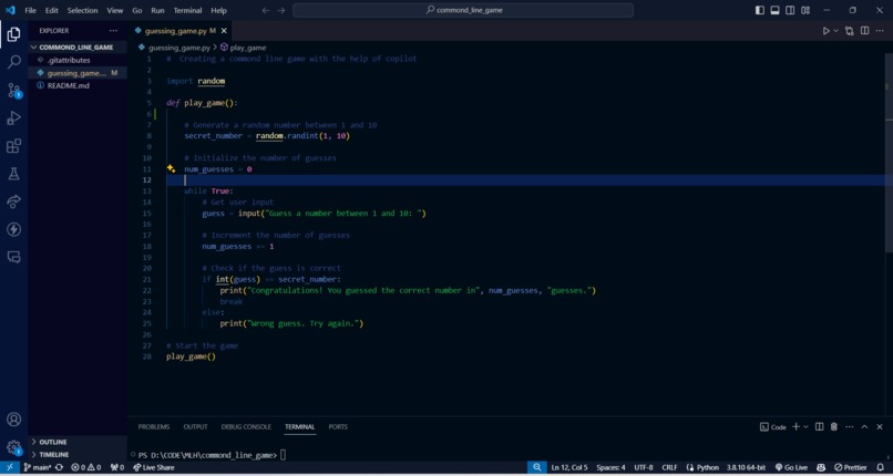 Command Line Game - Guessing game – screenshot 1