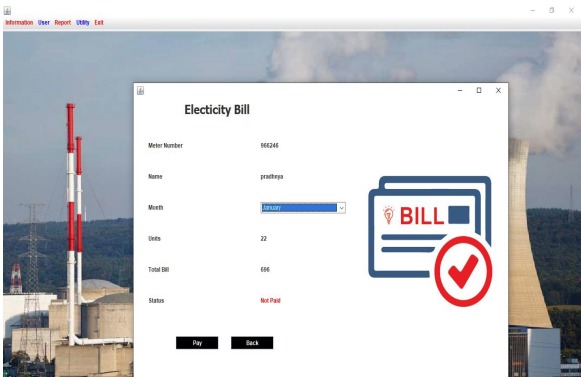 Elctricity consumer management and billing system  – screenshot 2