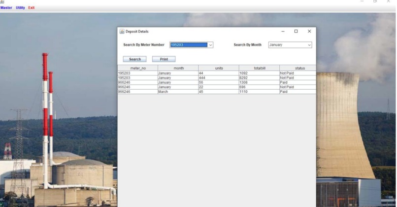 Elctricity consumer management and billing system  – screenshot 4