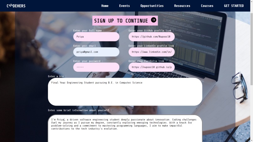 CodeHERS - Empowering women in tech – screenshot 1