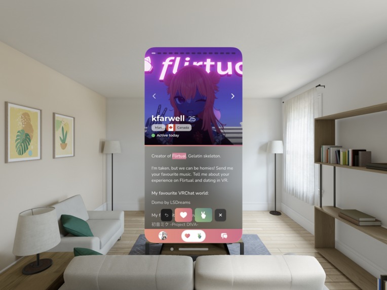 Persona dating app on Apple Vision Pro – screenshot 1